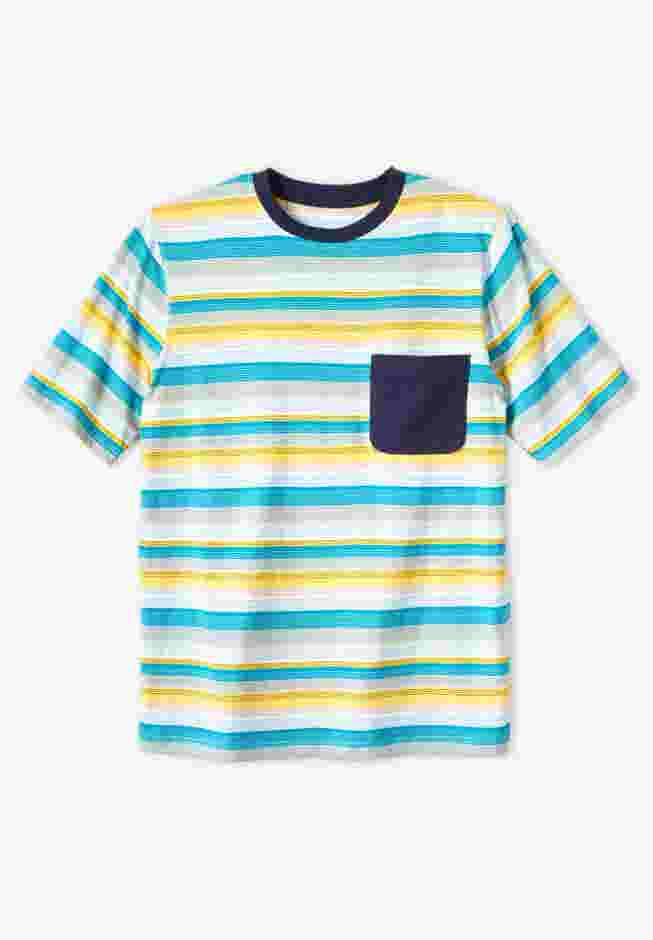 Shrink-Less Lightweight Pocket Crewneck T-Shirt image number 0