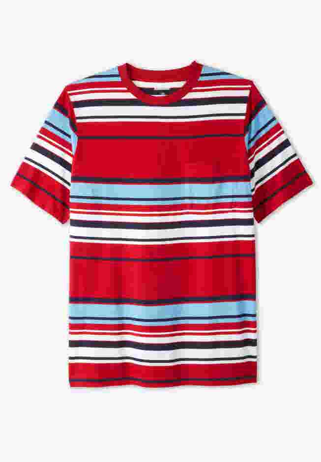 Shrink-Less Lightweight Pocket Crewneck T-Shirt image number 0