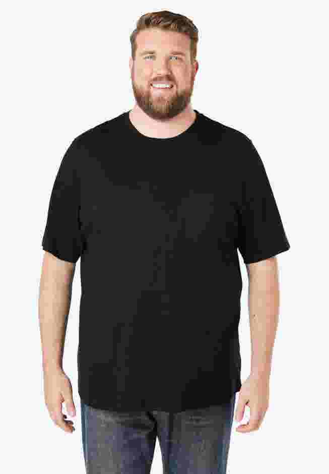 Shrink-Less Lightweight Pocket Crewneck T-Shirt image number 0