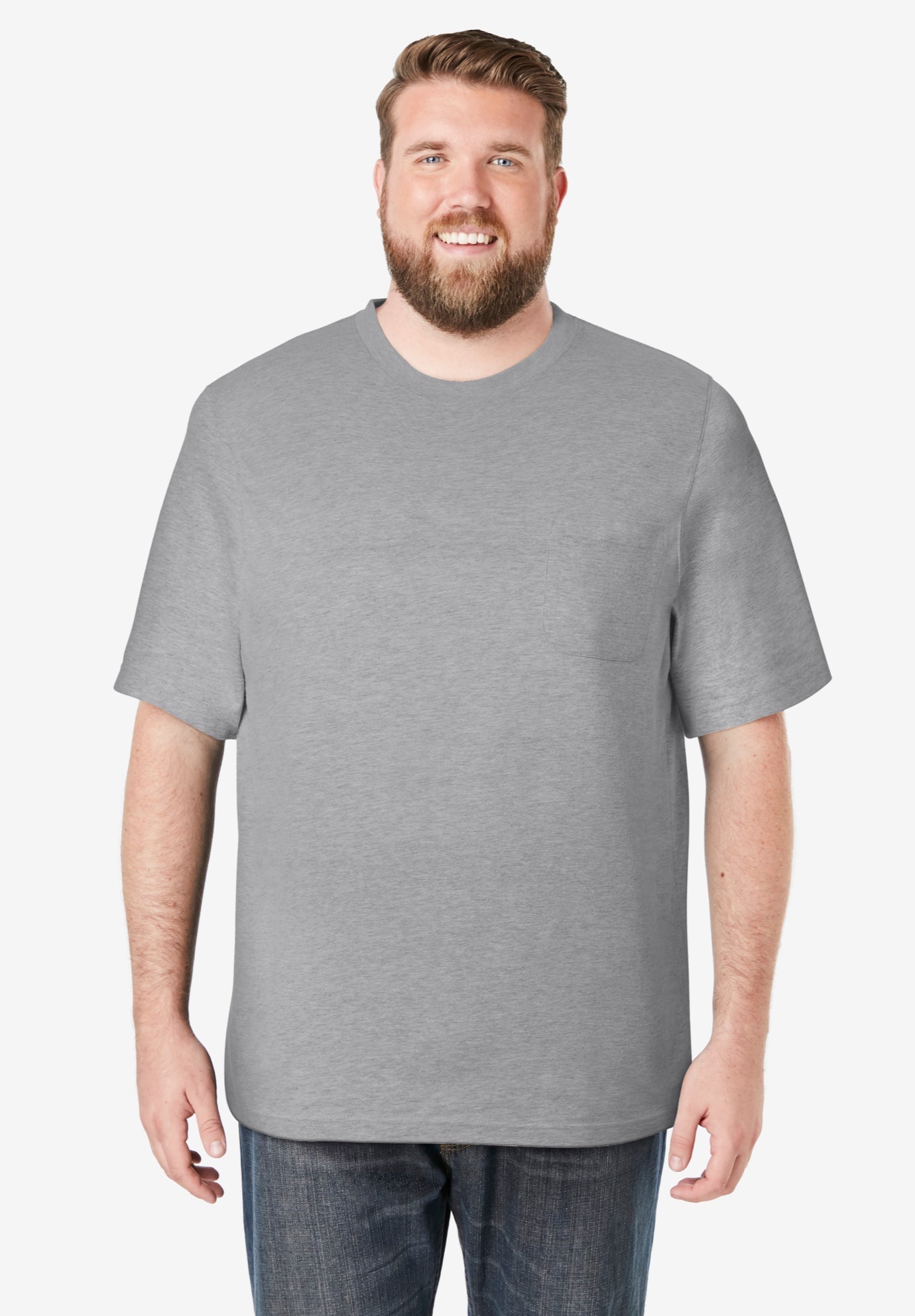 Shrink-Less&trade; Lightweight Pocket Crewneck T-Shirt image number 0