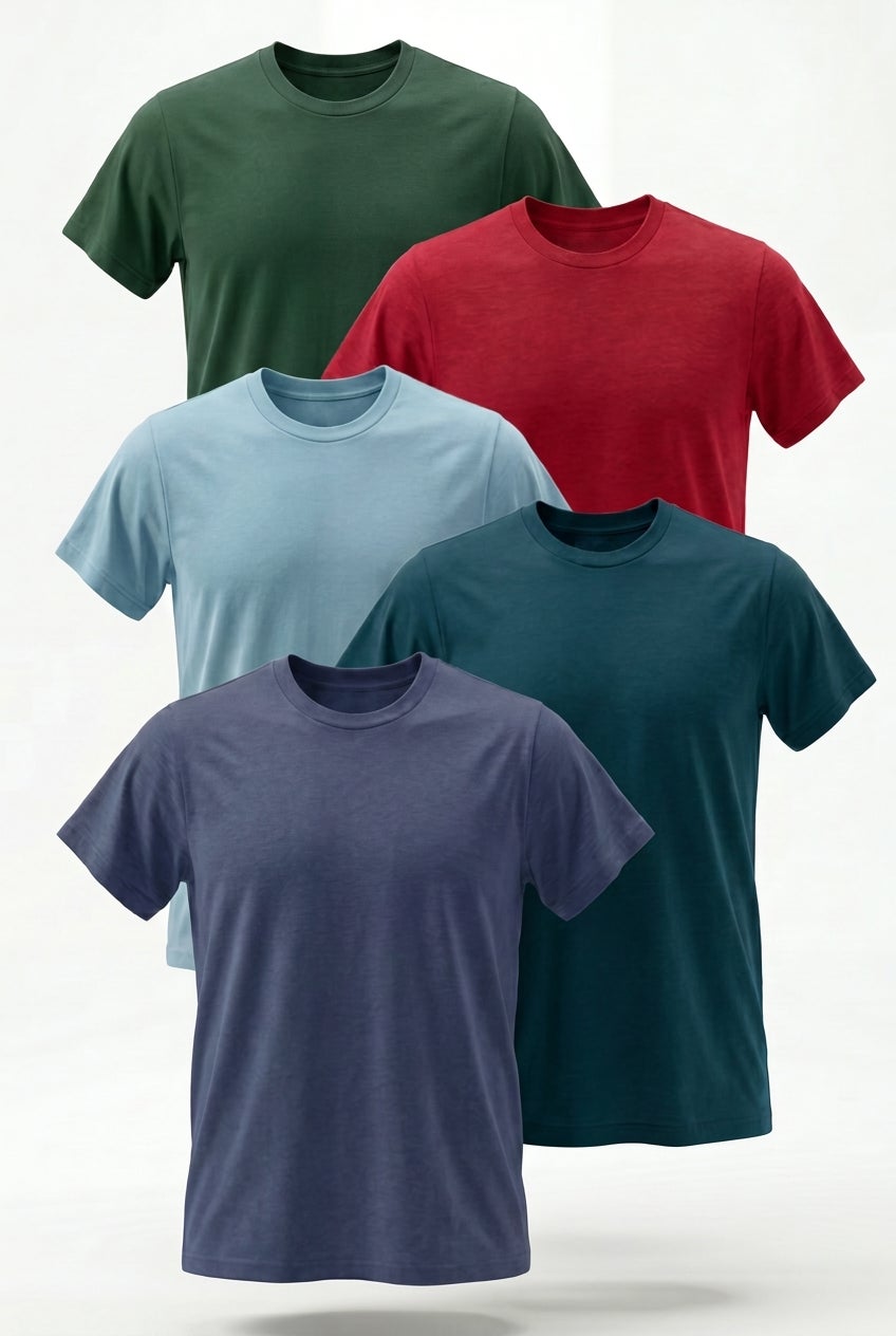 5-pack Cotton Crewneck Undershirts image number 0