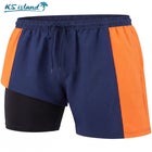 5" Contrast Swim Shorts with Super Stretch Liner image number null
