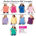 Perfect Printed Short-Sleeve Shirred V-Neck Tunic image number null