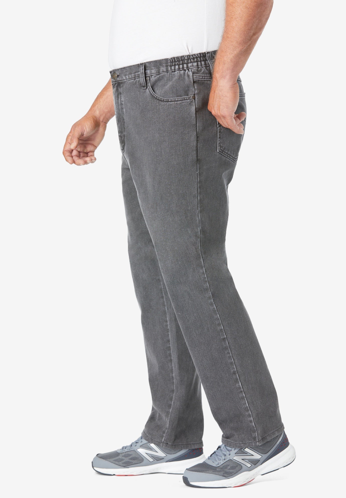 Straight-Fit Stretch 5-Pocket Jeans image number 2
