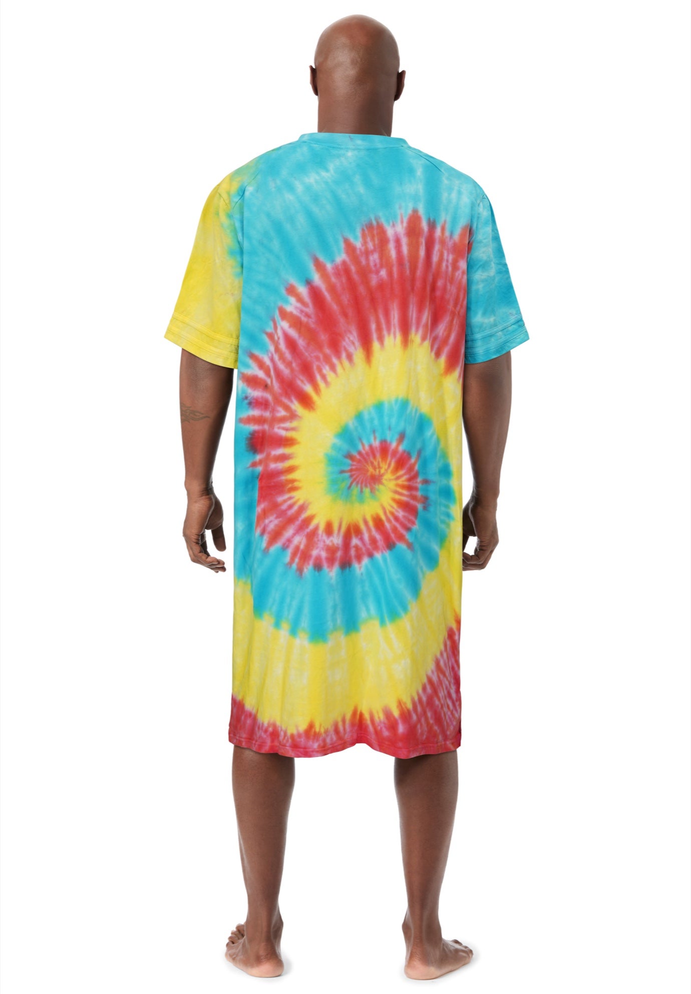 Short-Sleeve Jersey Henley Nightshirt image number 2