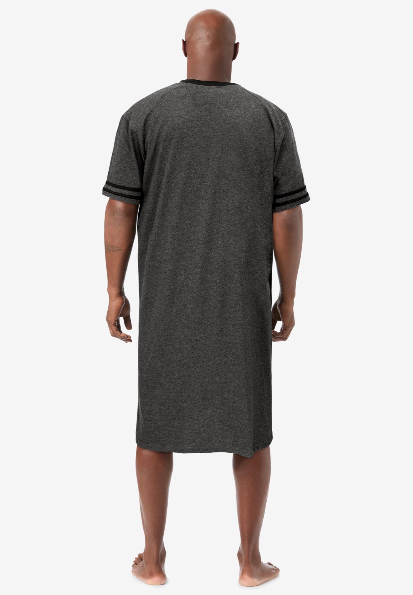 Short-Sleeve Jersey Henley Nightshirt image number 3