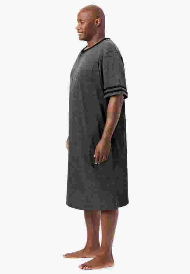 Short-Sleeve Jersey Henley Nightshirt image number 2