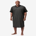 Short-Sleeve Jersey Henley Nightshirt image number 0