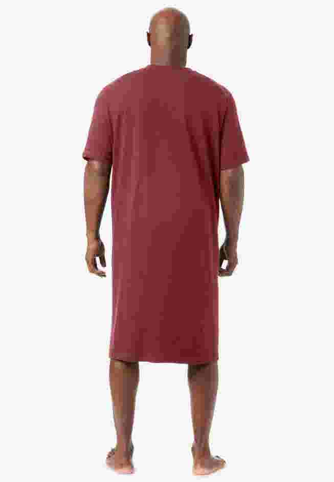 Short-Sleeve Jersey Henley Nightshirt image number 1
