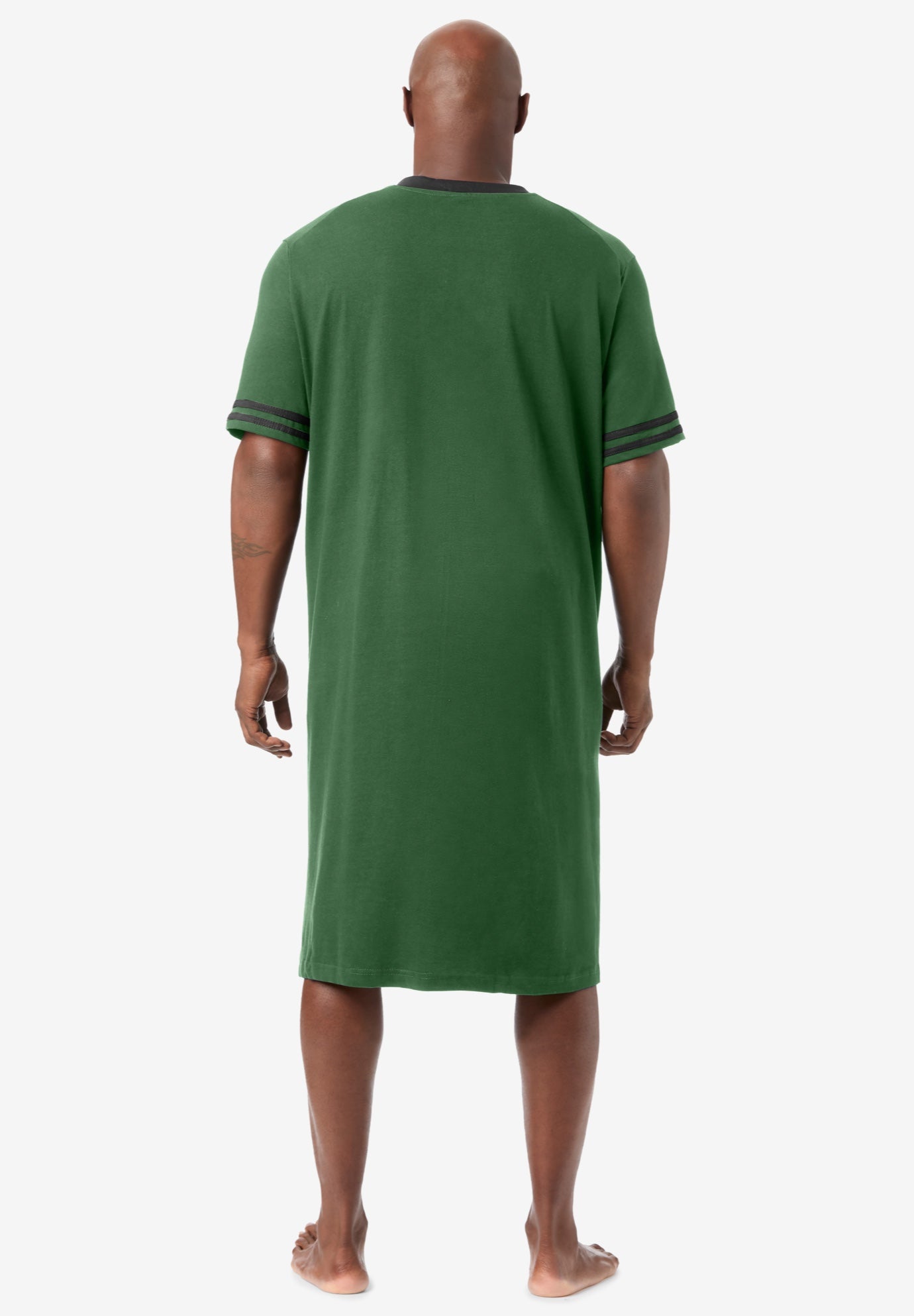 Short-Sleeve Jersey Henley Nightshirt image number 2