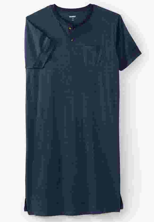 Short-Sleeve Jersey Henley Nightshirt image number 0