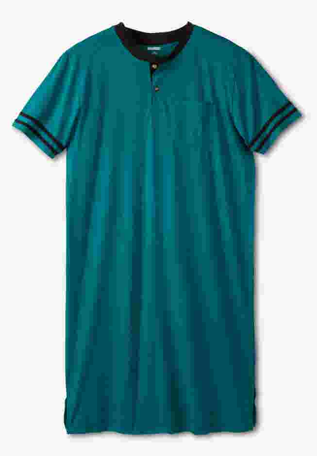 Short-Sleeve Jersey Henley Nightshirt image number 0