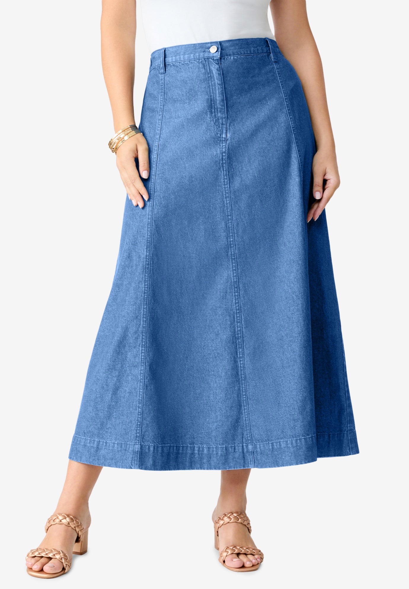 Plus Size 24/7 Stretch A Line Maxi Skirt image number 0