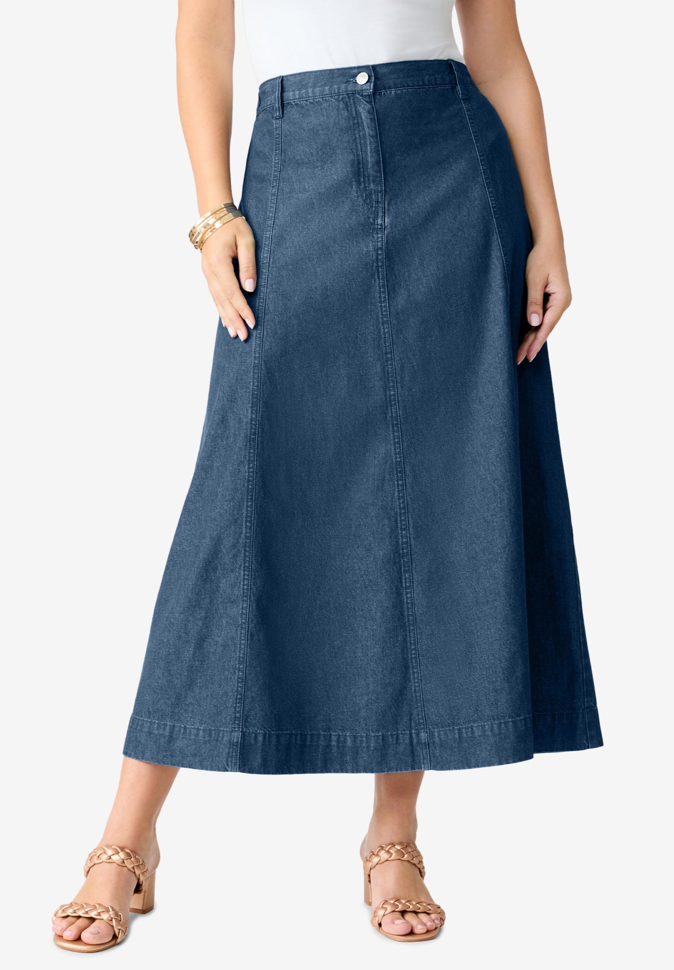 Plus Size 24/7 Stretch A Line Maxi Skirt image number 0