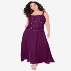 Plus-Size 2 Piece Long Sleeve Embellished Lace Jacket and Full Gown image number null
