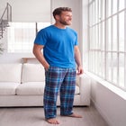 Jersey Knit Plaid Pajama Set image number null