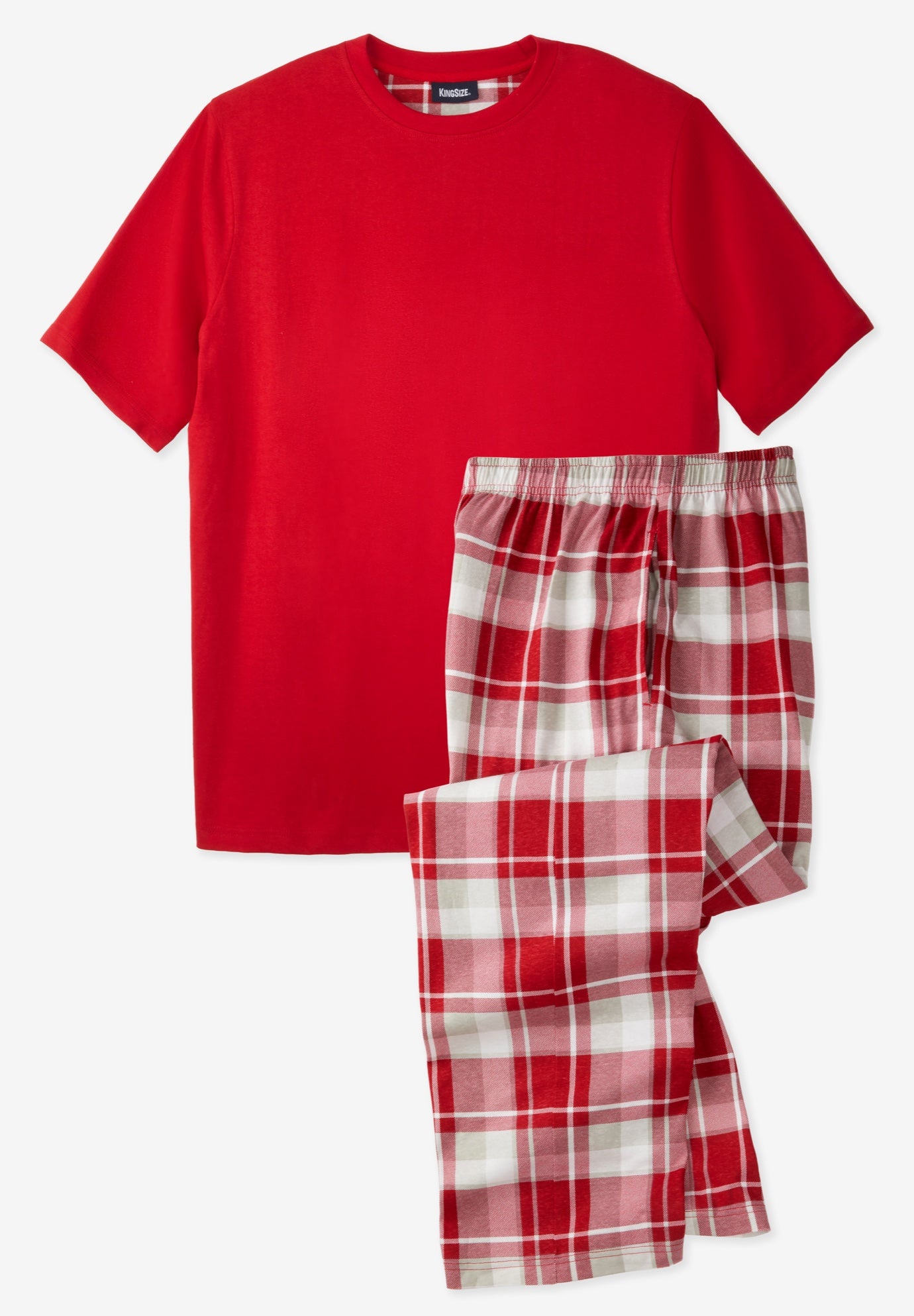 Jersey Knit Plaid Pajama Set image number 0