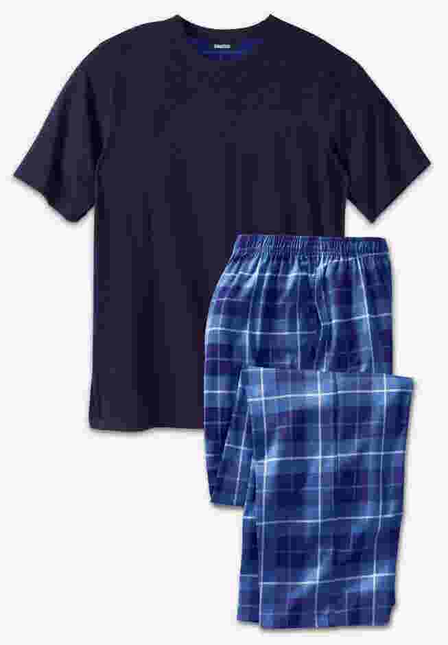Jersey Knit Plaid Pajama Set image number 0