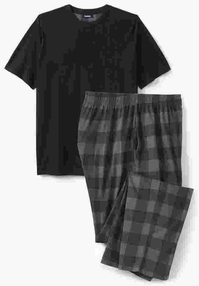 Jersey Knit Plaid Pajama Set image number 0