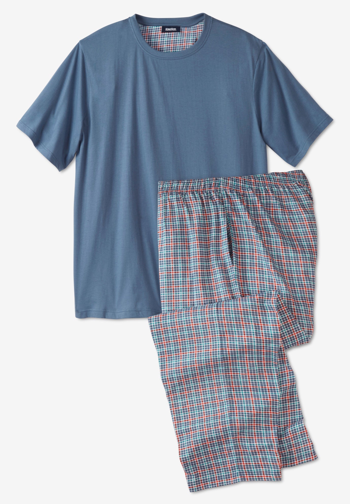 Jersey Knit Plaid Pajama Set image number 0