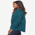 Faux Suede Button-Front Shirt image number null