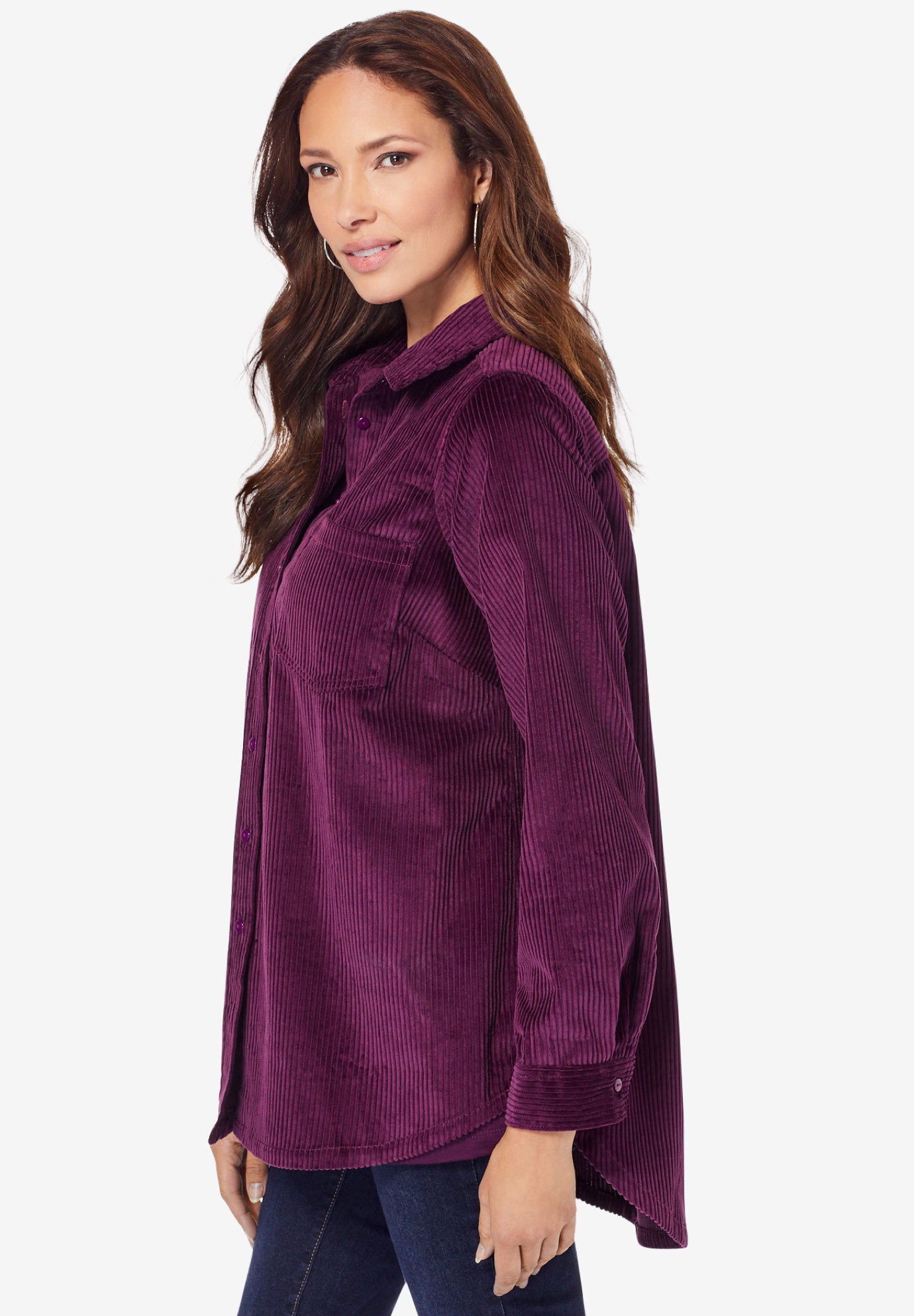 Corduroy Button-Front Shirt image number 2