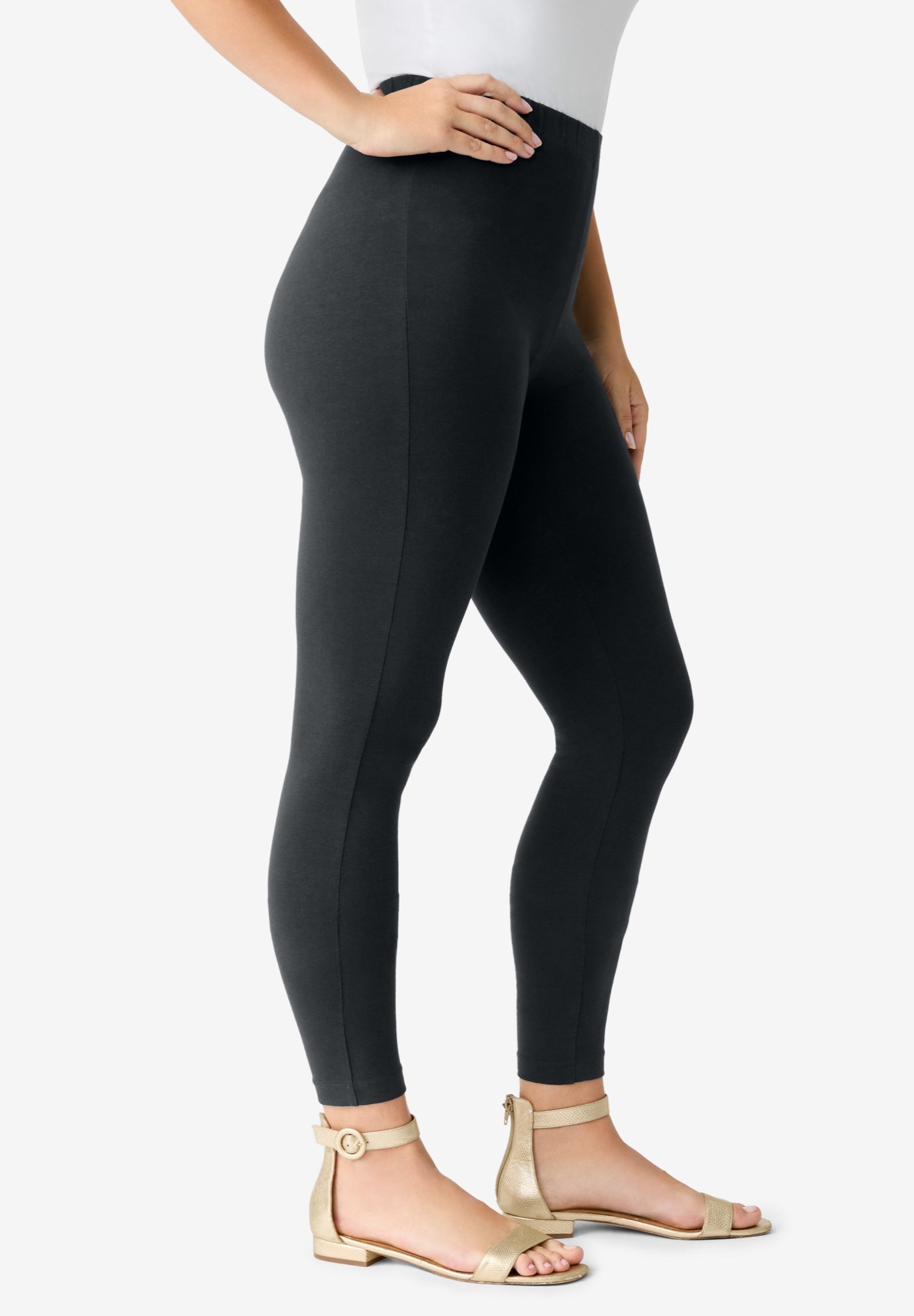 Plus Size Essential Stretch Ankle Length Pull-On Legging image number 2