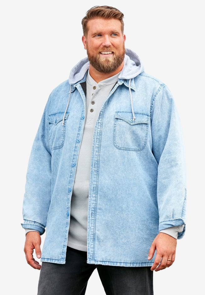 Removable Hooded Shirt Jacket image number 2