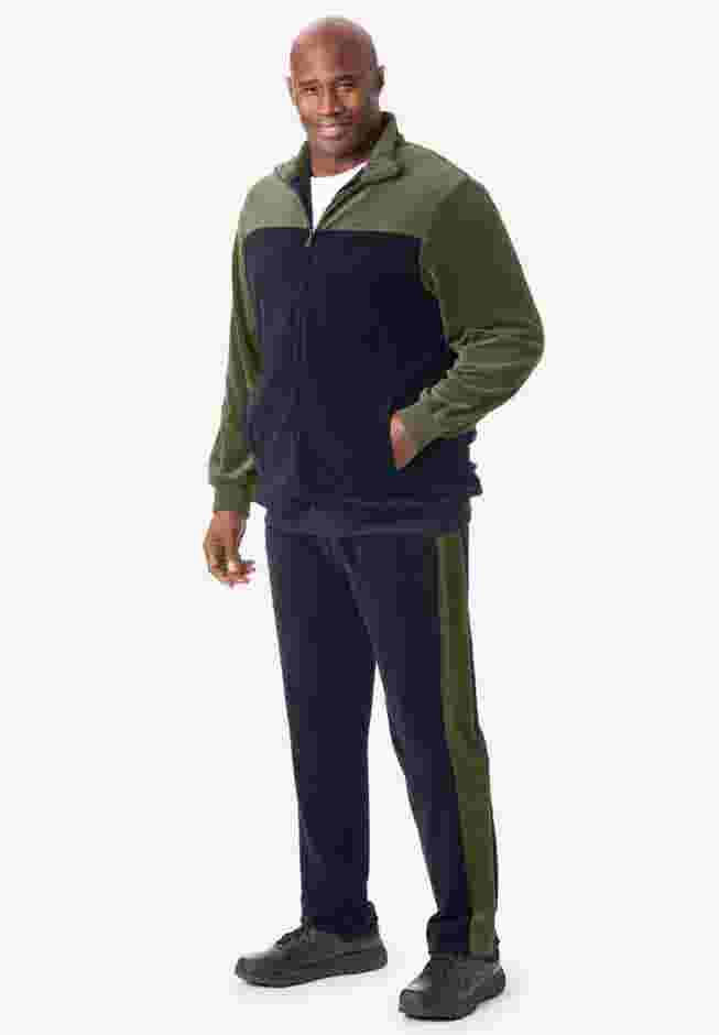 Colorblock Velour Tracksuit image number 4