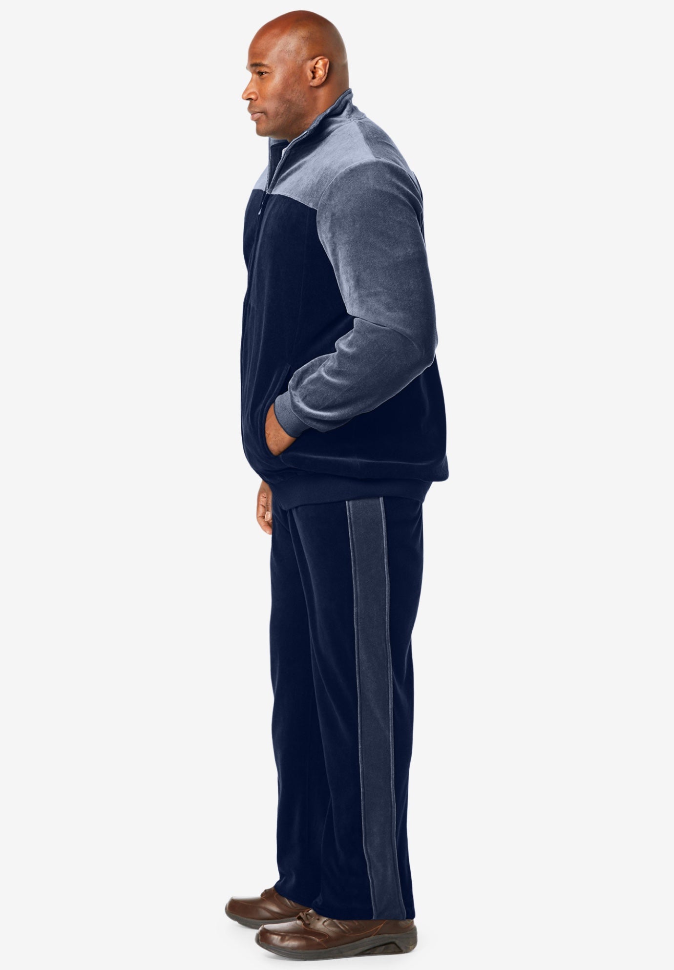 Colorblock Velour Tracksuit image number 1