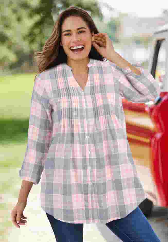 Pintucked Flannel Shirt image number 0