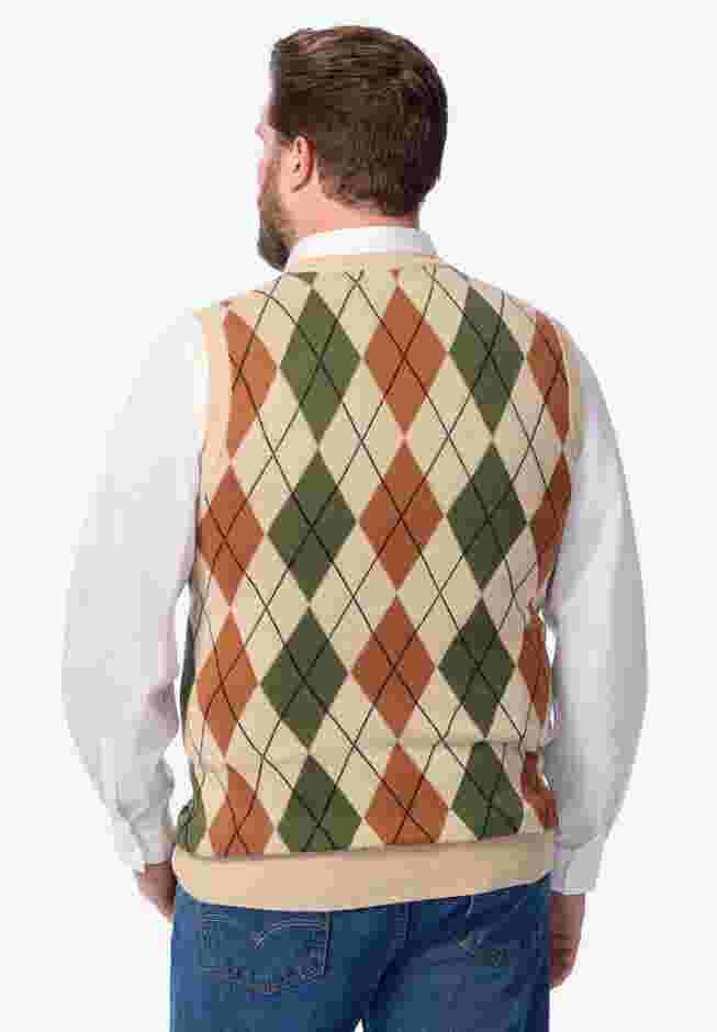V-Neck Argyle Sweater Vest image number 3