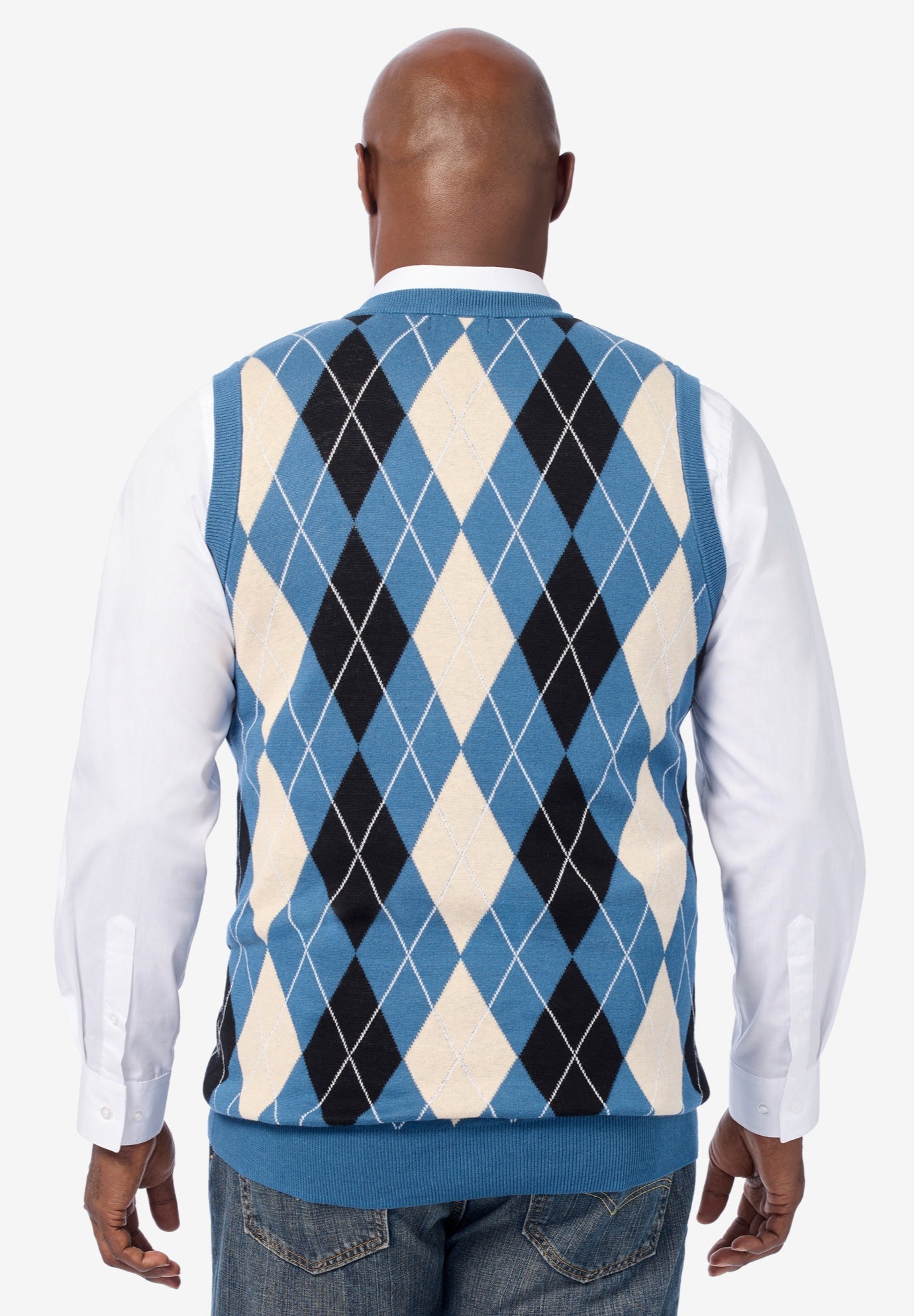 V-Neck Argyle Sweater Vest image number 3