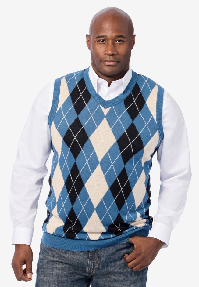 V-Neck Argyle Sweater Vest image number 1