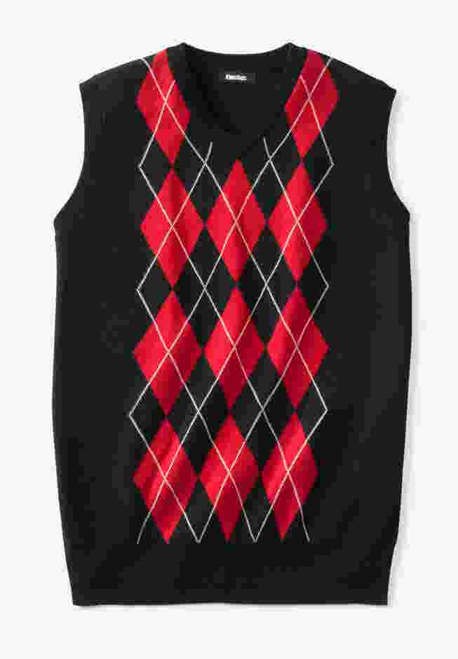 V-Neck Argyle Sweater Vest image number 0