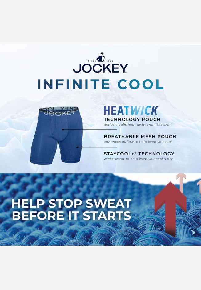 Jockey Infinite Cool Microfiber Stretch 8" Long Leg Boxer Brief - 2 Pack image number null