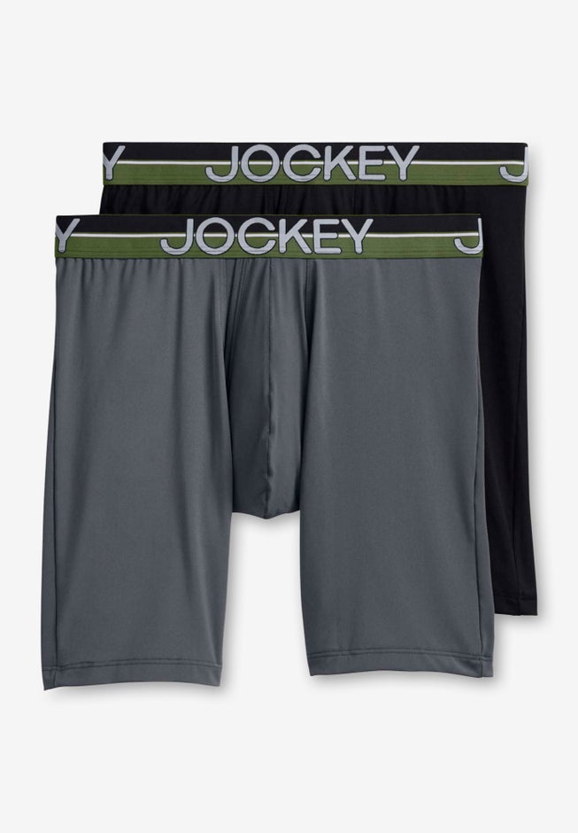 Jockey Infinite Cool Microfiber Stretch 8" Long Leg Boxer Brief - 2 Pack image number null