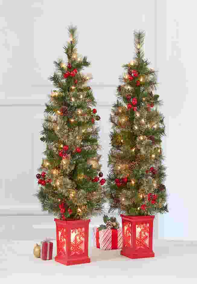 42" Pre-Decorated Tree With Urn, Set of 2 image number 0