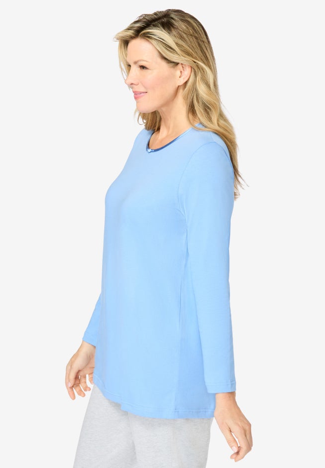 Satin Trim Sleep Tee image number 2