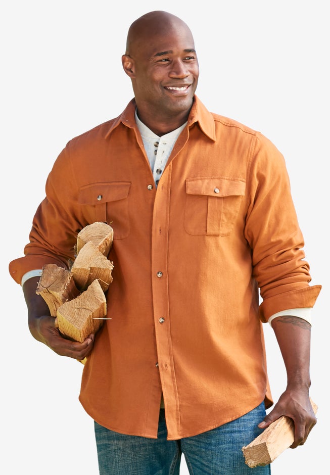 Signature Solid Flannel Shirt image number 2