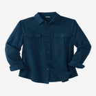 Signature Solid Flannel Shirt image number null
