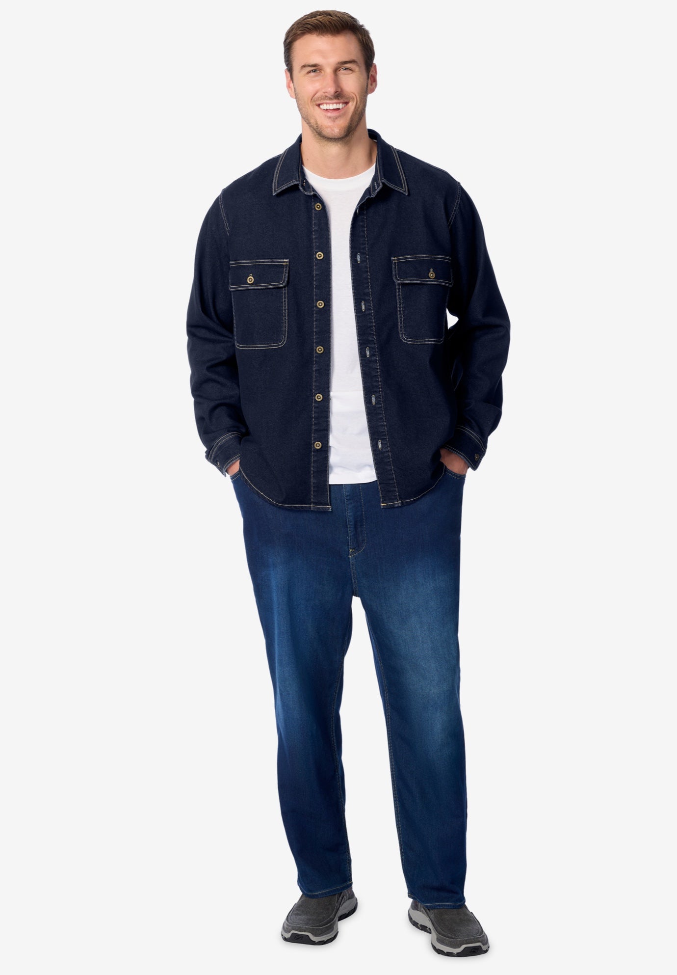 Knit Denim Shirt image number 1