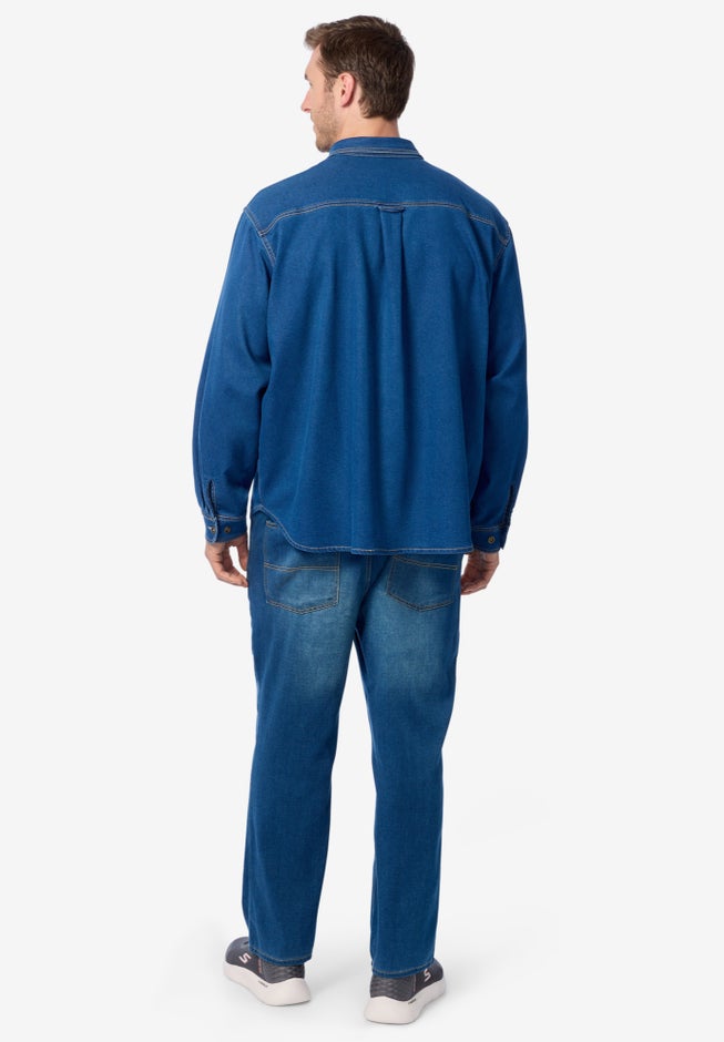 Knit Denim Shirt image number 3