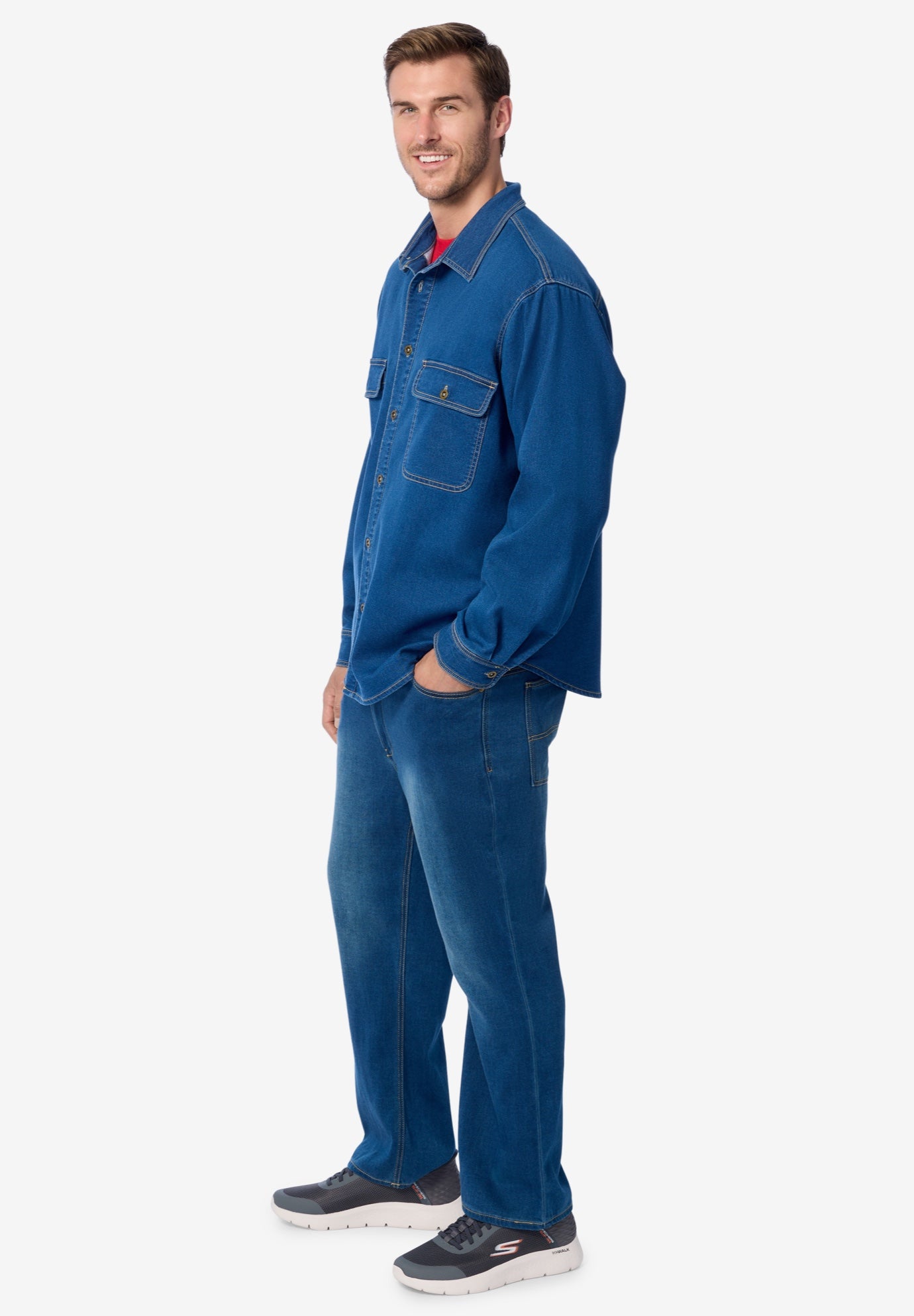 Knit Denim Shirt image number 2