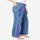 Plus Size Invisible Stretch&reg; Iconic Sequin-Embellished Bootcut Jean image number null
