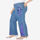 Plus Size Invisible Stretch&reg; Iconic Sequin-Embellished Bootcut Jean image number null