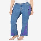 Plus Size Invisible Stretch&reg; Iconic Sequin-Embellished Bootcut Jean image number null