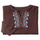 Embroidered Thermal Henley Tee image number null