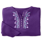 Embroidered Thermal Henley Tee image number null