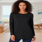 Plus Size Ultimate Cotton Crewneck Long Sleeve Tee image number null